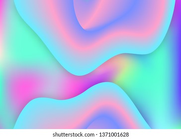 Liquid fluid. Vivid gradient mesh. Holographic 3d backdrop with modern trendy blend. Abstract magazine, presentation design. Liquid fluid background with dynamic elements and shapes.