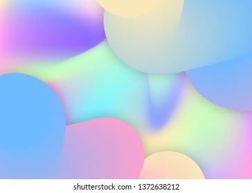 Liquid fluid. Vivid gradient mesh. Bright presentation, report composition. Holographic 3d backdrop with modern trendy blend. Liquid fluid background with dynamic elements and shapes.