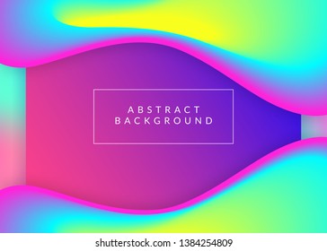 Liquid fluid. Vivid gradient mesh. Creative interface, app layout. Holographic 3d backdrop with modern trendy blend. Liquid fluid with dynamic elements and shapes. Landing page.