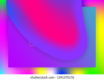 Liquid fluid. Vivid gradient mesh. Holographic 3d backdrop with modern trendy blend. Molecular banner, app frame. Liquid fluid with dynamic elements and shapes. Landing page.