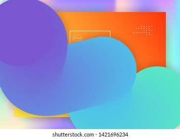 Liquid fluid. Vivid gradient mesh. Wavy screen, website design. Holographic 3d backdrop with modern trendy blend. Liquid fluid with dynamic elements and shapes. Landing page.