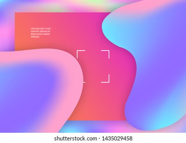 Liquid fluid. Vivid gradient mesh. Minimal screen, website design. Holographic 3d backdrop with modern trendy blend. Liquid fluid with dynamic elements and shapes. Landing page.