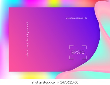 Liquid fluid. Vivid gradient mesh. Holographic 3d backdrop with modern trendy blend. Molecular mobile, ui frame. Liquid fluid with dynamic elements and shapes. Landing page.