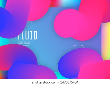 Liquid fluid. Vivid gradient mesh. Holographic 3d backdrop with modern trendy blend. Minimal screen, website design. Liquid fluid with dynamic elements and shapes. Landing page.