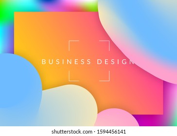 Liquid fluid. Vivid gradient mesh. Colorful banner, mobile frame. Holographic 3d backdrop with modern trendy blend. Liquid fluid with dynamic elements and shapes. Landing page.