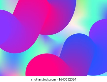 Liquid fluid. Vivid gradient mesh. Holographic 3d backdrop with modern trendy blend. Creative magazine, flyer layout. Liquid fluid background with dynamic elements and shapes.