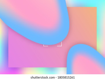 Liquid fluid. Vivid gradient mesh. Psychedelic interface, banner composition. Holographic 3d backdrop with modern trendy blend. Liquid fluid with dynamic elements and shapes. Landing page.