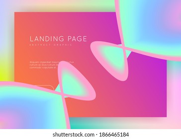 Liquid fluid. Vivid gradient mesh. Soft banner, website template. Holographic 3d backdrop with modern trendy blend. Liquid fluid with dynamic elements and shapes. Landing page.