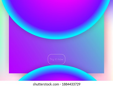 Liquid fluid. Vivid gradient mesh. Wavy mobile, interface composition. Holographic 3d backdrop with modern trendy blend. Liquid fluid with dynamic elements and shapes. Landing page.