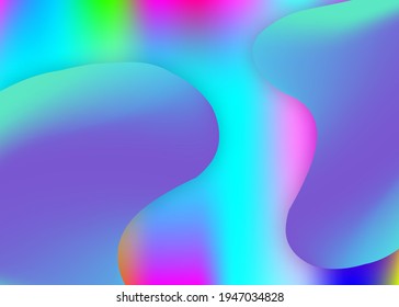 Liquid fluid. Vivid gradient mesh. Vibrant report, poster composition. Holographic 3d backdrop with modern trendy blend. Liquid fluid background with dynamic elements and shapes.