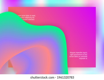 Liquid fluid. Vivid gradient mesh. Holographic 3d backdrop with modern trendy blend. Cosmic screen, website composition. Liquid fluid with dynamic elements and shapes. Landing page.