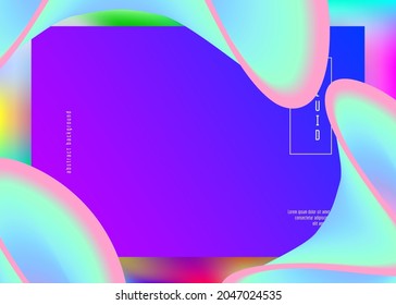 Liquid fluid. Vivid gradient mesh. Creative website, interface frame. Holographic 3d backdrop with modern trendy blend. Liquid fluid with dynamic elements and shapes. Landing page.