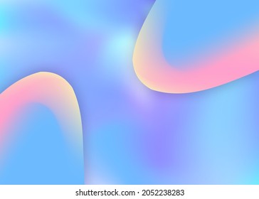 Liquid fluid. Vivid gradient mesh. Bright banner, report layout. Holographic 3d backdrop with modern trendy blend. Liquid fluid background with dynamic elements and shapes.