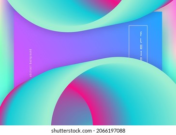 Liquid fluid. Vivid gradient mesh. Minimal banner, ui layout. Holographic 3d backdrop with modern trendy blend. Liquid fluid with dynamic elements and shapes. Landing page.