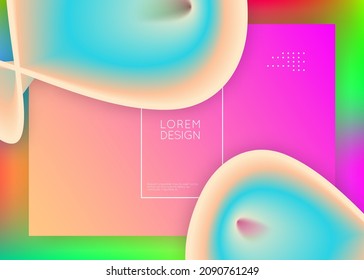 Líquido líquido. Malla gradiente vívida. Neon ui, marco de interfaz. Fondo holográfico en 3d con moderna combinación de moda. Líquido líquido con elementos dinámicos y formas. Página de inicio.
