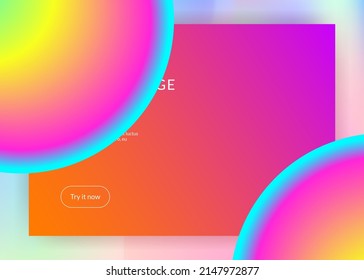 Liquid fluid. Vivid gradient mesh. Cosmic app, interface layout. Holographic 3d backdrop with modern trendy blend. Liquid fluid with dynamic elements and shapes. Landing page.