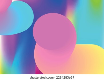 Liquid fluid. Vivid gradient mesh. Abstract poster, wallpaper layout. Holographic 3d backdrop with modern trendy blend. Liquid fluid background with dynamic elements and shapes.