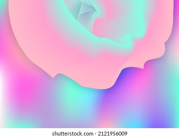 Líquido líquido. Volante ondulado, diseño de portada. Fondo holográfico en 3d con moderna combinación de moda. Malla gradiente vívida. Fondo líquido líquido con elementos dinámicos y formas.