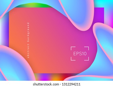 Liquid fluid. Wavy ui, app frame. Vivid gradient mesh. Holographic 3d backdrop with modern trendy blend. Liquid fluid with dynamic elements and shapes. Landing page.
