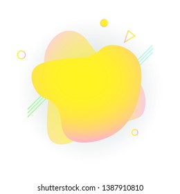 Liquid forms of abstract banner. Fluid shape yellow color. Decoration element. Vector illustration. EPS 10