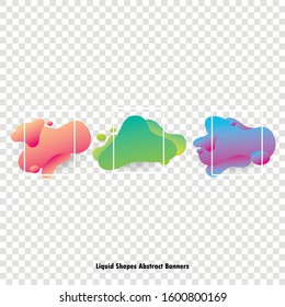Liquid forms, abstract banners. Web design elements for modern sites. Vector illustration.