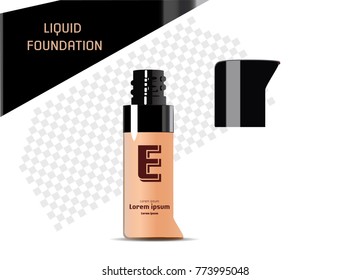 Liquid foundation bottles. Vector illustration.