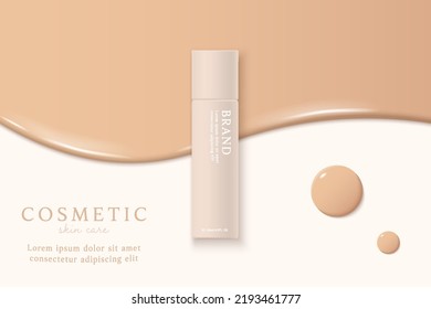 liquid foundation and cosmetics product ads template.