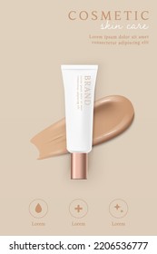 liquid foundation and cosmetics product ads template.