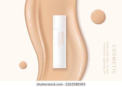 liquid foundation and cosmetics product ads template.