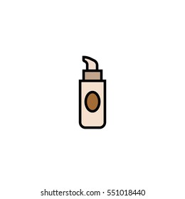 Liquid foundation make up creme cosmetics flat line icon