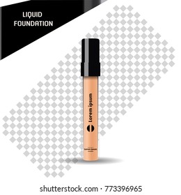 liquid foundation packaging. Vector Illustration. 