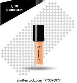liquid foundation packaging. Vector Illustration. 