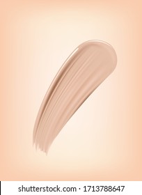 Liquid foundation texture, cosmetic element for advertising. Vector.