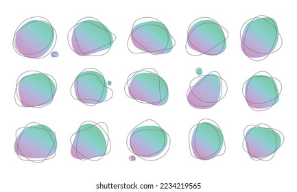 Liquid frame headline set vector illustration