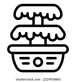 Liquid fruit icon outline vector. Fondue waterfall. Melt food