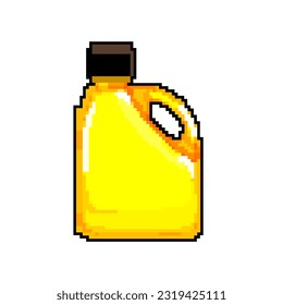 el combustible líquido puede jugar contra el vector retro de arte de píxeles. lata de combustible líquido de bits. ilustración vintage antigua