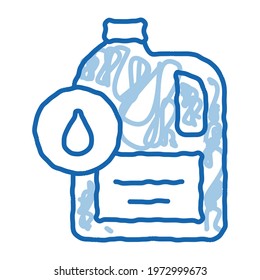 liquid fuel sketch icon vector. Hand drawn blue doodle line art liquid fuel sign. isolated symbol illustration