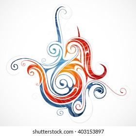 Liquid fusion of fire flame and water stream combined together