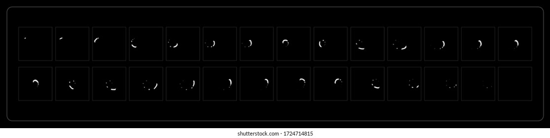 Liquid FX Animation. Liquid circle Sprite Sheet for Game or Cartoon Video etc. 2D Classic Animation Effects. EPS 10 vector illustration