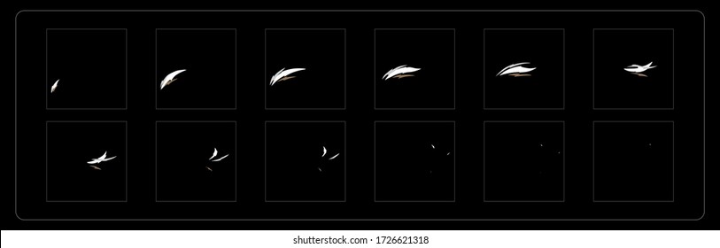 Liquid FX Animation. Shape Element Sprite Sheet for Game or Cartoon Video etc. 2D Classic Animation Effects. EPS-10 vector illustration