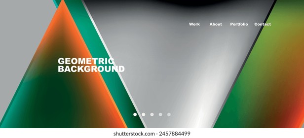 A liquid gadget displaying colorful triangles on a gray background, resembling water droplets on grass. The electronic device features a sleek font design