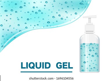 Liquid Gel Alcohol pattern and bottle hand gel design isolate on white background vector