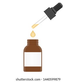 Liquid gel or serum. Isolated vector illustration on white background.
