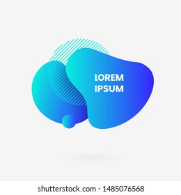 Liquid geometric abstract modern background graphic element. fluid dynamic shape blue gradient color vector illustration. Social media post banner template.