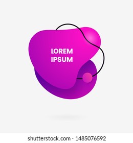 Liquid geometric abstract modern background graphic element. futuristic style fluid dynamic shape gradient color vector illustration. Social media post banner template.