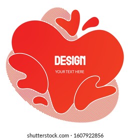 Liquid   geometric background for banner, card design on Valentines day. Gradient  bubble in the shape of a red heart. Fluid colorful abstract.
