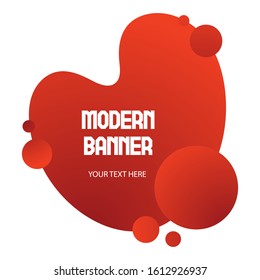 Liquid   geometric background for banner, card design on Valentines day. Gradient  bubble in the shape of a red heart. Fluid colorful abstract.