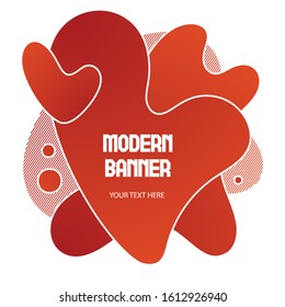 Liquid   geometric background for banner, card design on Valentines day. Gradient  bubble in the shape of a red heart. Fluid colorful abstract.