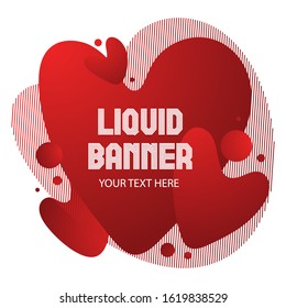 Liquid   geometric background for banner, card design on Valentines day. Gradient  bubble in the shape of a red heart. Fluid colorful abstract.