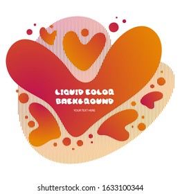  Liquid   geometric background for banner, card design on Valentines day. Gradient  bubble in the shape of a red heart. Fluid colorful abstract.